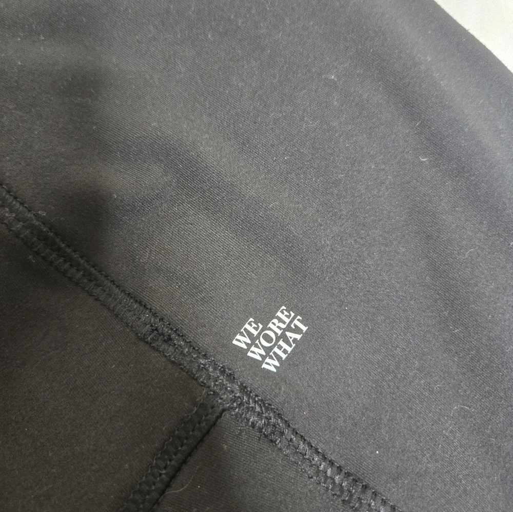 WE WORE WHAT black lace up high waist‎ stretch biker workout shorts XS